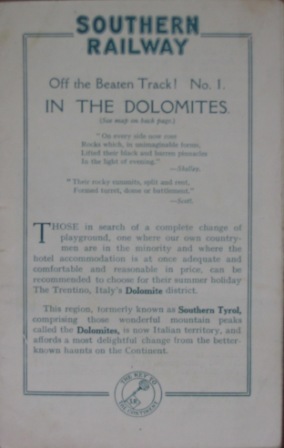 In the Dolomites - Off the Beaten Track, No 1