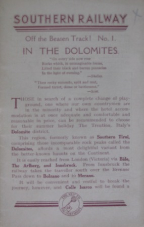 In the Dolomites - Off the Beaten Track, No 1