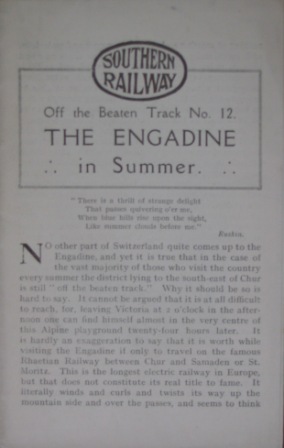 The Engadine - Off the Beaten Track, No 12