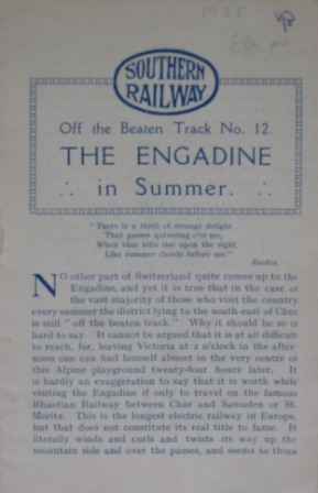 The Engadine - Off the Beaten Track, No 12