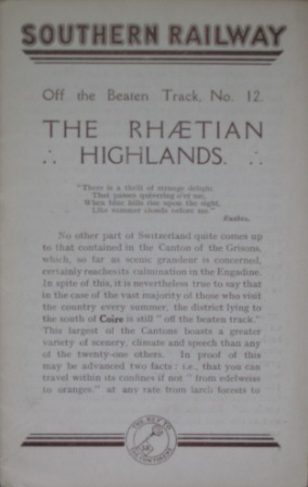 The Rhaetian Highlands - Off the Beaten Track, No 12