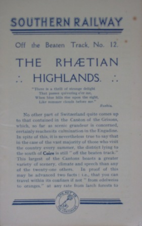 The Rhaetian Highlands - Off the Beaten Track, No 12