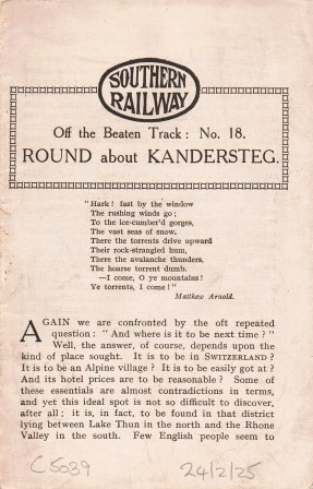 Round about Kandersteg - Off the Beaten Track, No 18