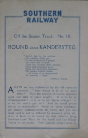 Round about Kandersteg - Off the Beaten Track, No 18
