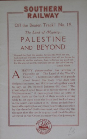 Palestine - Off the Beaten Track, No 19