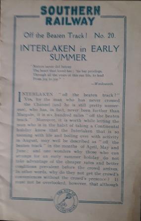 Interlaken - Off the Beaten Track, No 20