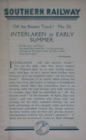Interlaken - Off the Beaten Track, No 20