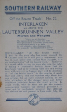 Interlaken - Off the Beaten Track, No 20