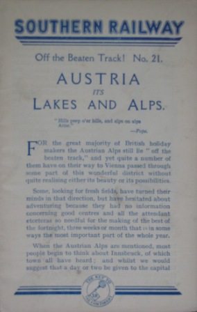 The Austrian Lakes - Off the Beaten Track, No 21